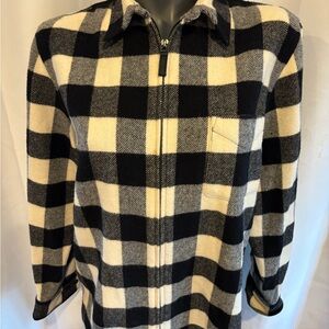 Plaid Black and White Women's 100 percent wool.  Lauren Ralph Lauren large
